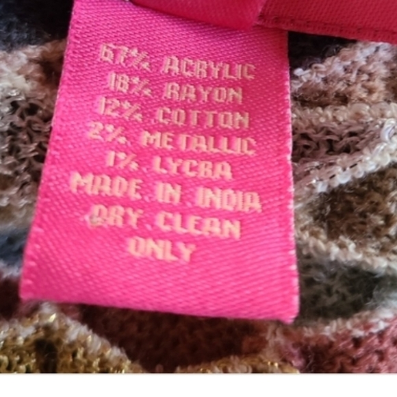 Betsey Johnson Metallic Striped Knit Poncho Wrap - O/S Boho Glam Shawl - Picture 11 of 14